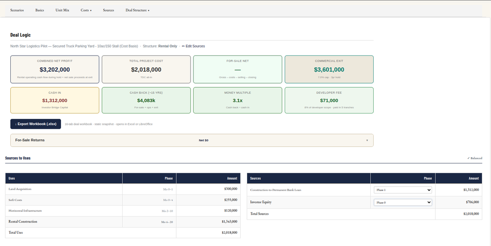 iDevelop deal-logic screen