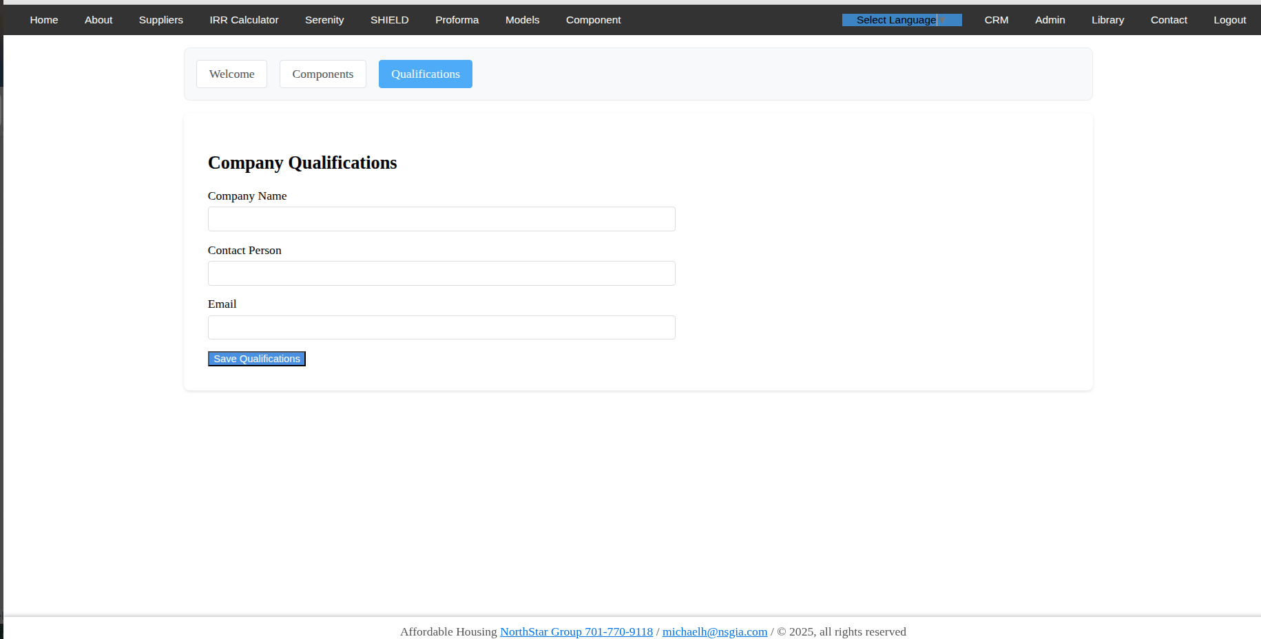 Supplier Portal Qualification System